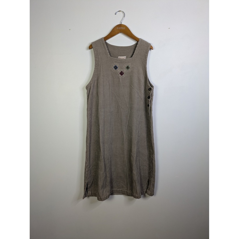 90s Corduroy Overall Dress M Layering School Girl